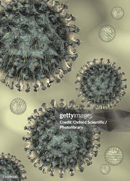 flu virus, computer generated image - flu virus stock illustrations