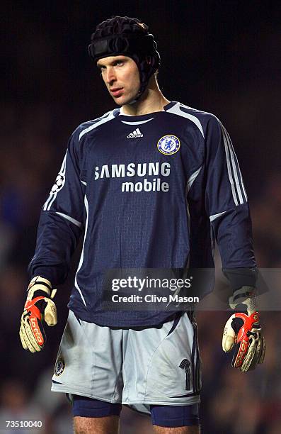 Chelsea goalkeeper Petr Cech walks on the pitch during the UEFA Champions League round of sixteen, second leg match between Chelsea and FC Porto at...