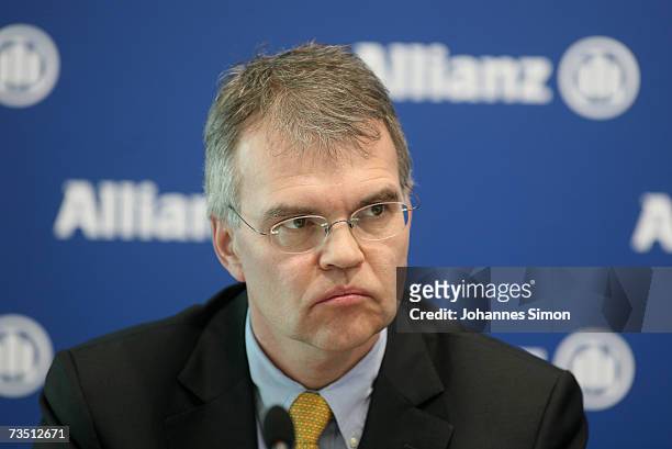 Ulrich Schumacher, Company Officer of Allianz Deutschland AG attends the company's results announcement for 2006 on March 7 in Munich, Germany. After...