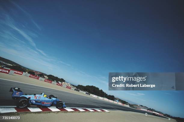 Christian Fittipaldi of Brazil drives the Newman-Haas Racing Lola B1/00 Toyota during practice for the Championship Auto Racing Teams 2001 FedEx...