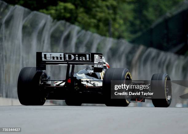 Eddie Lawson of the United States, former four-time Grand Prix motorcycle racing World Champion drives the Galles Racing Lola T96/00 Mercedes IC...