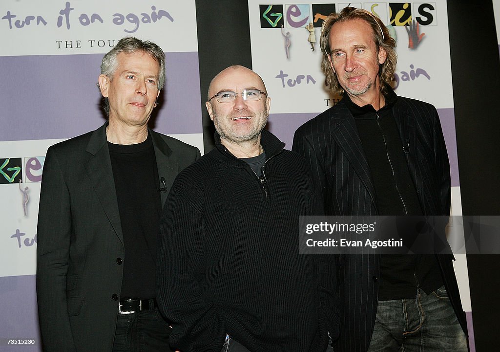 Genesis Rutherford Genesis band members Tony Banks , Phil Collins and Mike Rutherford ...