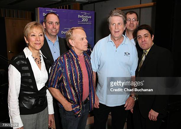 Susan Peterson from Target, Bill Gagnon from EMI Music Marketing, Al Jardine and Brian Wilson of the Beach Boys, Todd Mesek from the Rock and Roll...