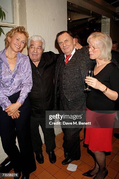 Lizzie Spender, Antonio Carluccio, Barry Humphries and Babs Powell attend the closing party of The Neal Street Restaurant hosted by the Italian...