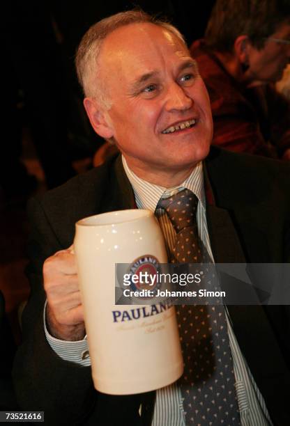 Erwin Huber, Bavarian minister for Economic affairs poses at the Nockherberg beer hall on March 8 in Munich, Germany. Traditionally politicians and...