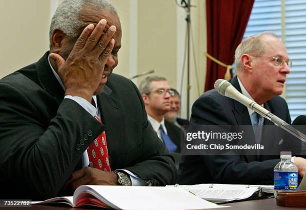 Supreme Court Justices Clarence Thomas and Justice Anthony Kennedy testify before the House Financial Services and General Government Subcommittee on...