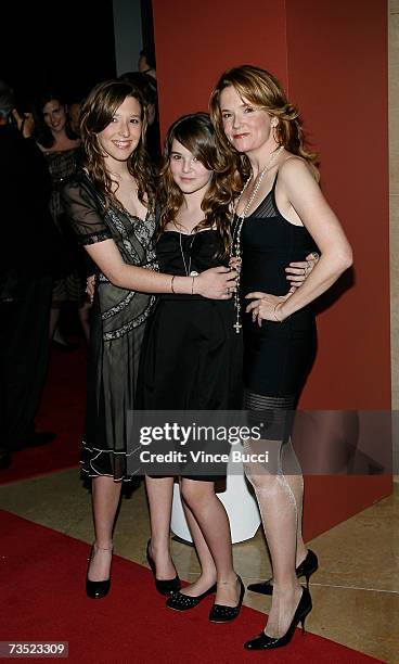 Actress Lea Thompson poses with daughters Zoey and Madeline Deutch at the Alzheimers Association's 15th Annual "A Night at Sardis" benefit event on...