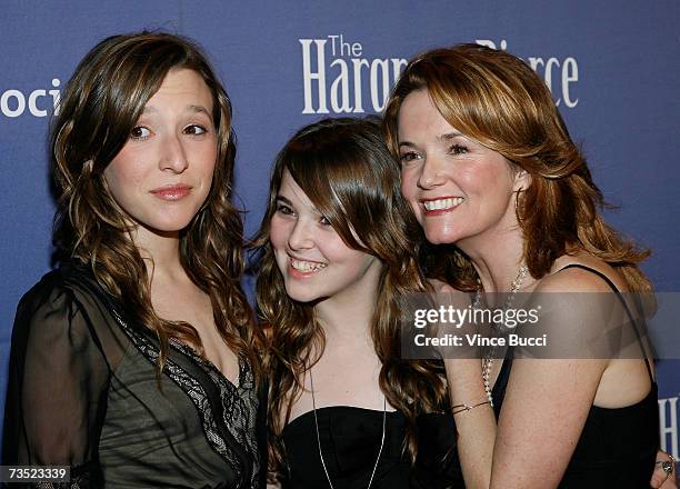 Actress Lea Thompson poses with daughters Zoey and Madeline Deutch at the Alzheimers Association's 15th Annual "A Night at Sardis" benefit event on...