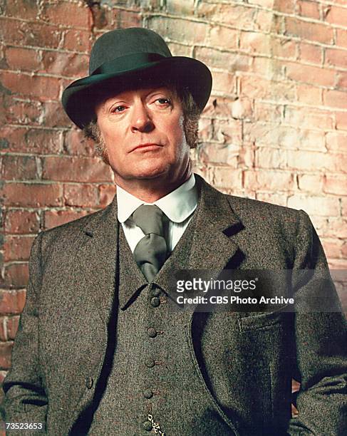 Promotional portrait of British actor Michael Caine, born Maurice Joseph Micklewhite, in character as Chief Inspector Frederick Abberline in the...
