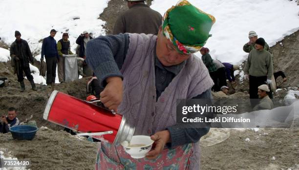 Kyrgyz labourers inhabit primitive camps close to the ruins of an old Soviet elctrolamp factory, where they scrape a living scavenging for nickel and...