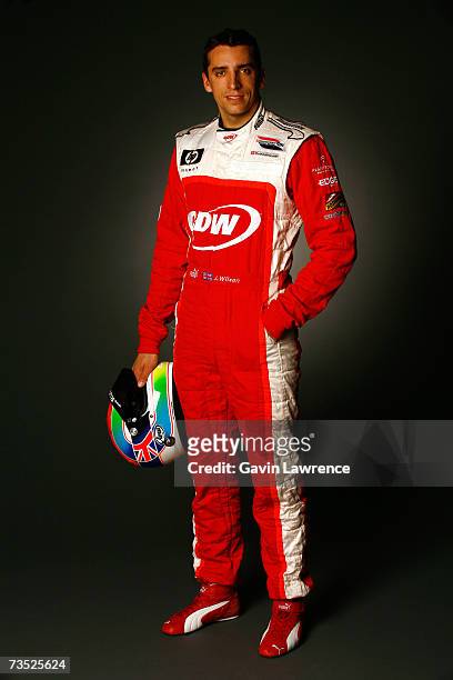 Justin Wilson, driver of the Newman Haas Racing Panoz Cosworth, poses for a portrait during the Champ Car Spring Training Media Day on March 8, 2007...