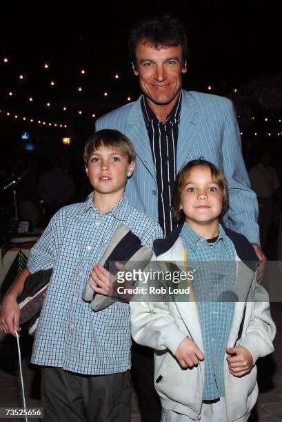 Tennis player Mats Wilander and sons Eric and Oscar pose at the Oliver Group Champions Cup Kickoff Party at The Players Club on March 7, 2007 in...