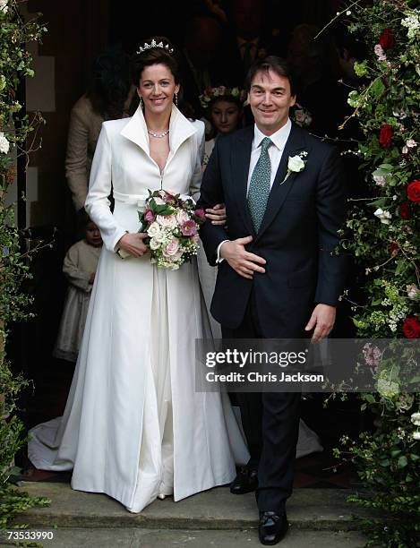 Alan Parker leaves Christ Church Kensington after marrying Jane Hardman at Christ Church Kensington on March 9, 2007 in London, England.