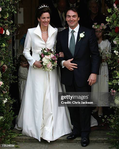 Alan Parker leaves Christ Church Kensington after marrying Jane Hardman at Christ Church Kensington on March 9, 2007 in London, England. Gordon Brown...