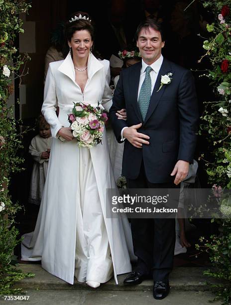 Alan Parker leaves Christ Church Kensington after marrying Jane Hardman at Christ Church Kensington on March 9, 2007 in London, England. Gordon Brown...