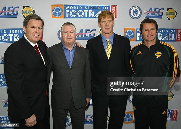 President and CEO Tim Leiweke, Director of Chelsea Business Affairs Paul Smith, Los Angeles Galaxy President and General Manager Alexi Lalas and Head...