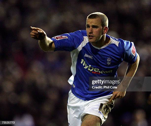 Rowan Vine of Birmingham City celabrates his goal against Derby County during the Coca-Cola Championship match between Birmingham City and Derby...