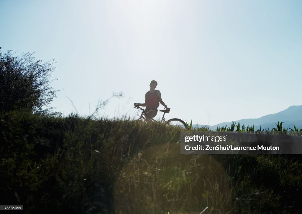 Mountain biker, silhouette