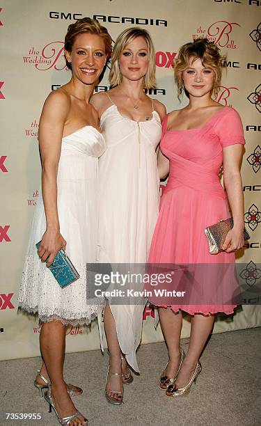 Actresses KaDee Strickland, Teri Polo, and Sarah Jones arrive to the premiere of FOX's "The Wedding Bells" held at The Wilshire Ebell Theatre on...