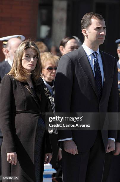 Princess Letizia of Spain and Crown Prince Felipe of Spain preside the inauguration of the Monument in honour of 11 March 2004 Terrorists attacks in...