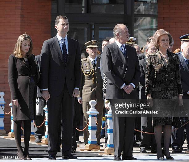 Royals Princess Letizia of Spain, Crown Prince Felipe of Spain, King Juan Carlos of Spain and Queen Sofia of Spain preside the inauguration of the...
