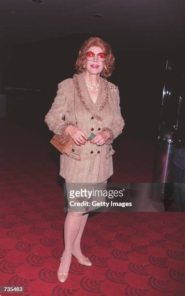 Actress Jayne Meadows, wife of Steve Allen, attends a memorial service for her husband November 12, 2000 at the Academy Of Television Arts And...