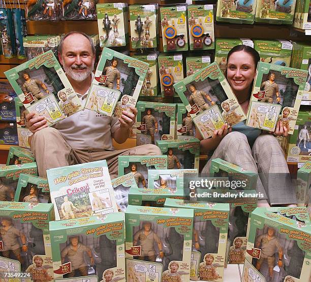 International toy designers Robb Durr and Angela Cizl display prodcuts in the new Wild Republic toy range based on Australia Zoo during a during a...