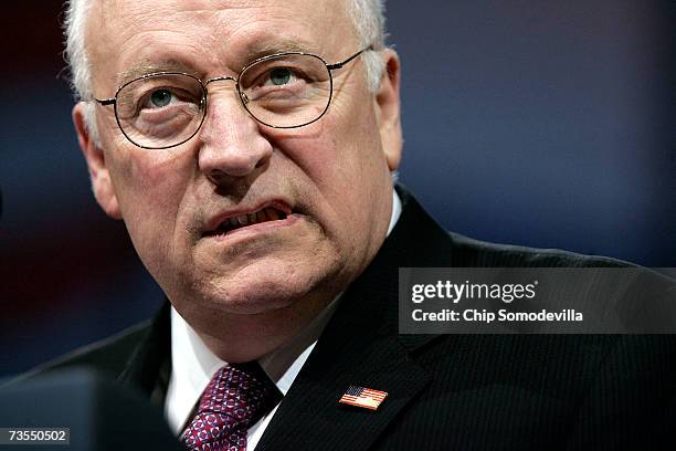 Vice President Dick Cheney addresses the American Israel Public Affairs Committee's 2007 Policy Conference at the Washington Convention Center March...