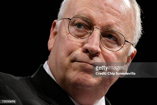 Vice President Dick Cheney speaks at the American Israel Public Affairs Committee's 2007 Policy Conference at the Washington Convention Center March...