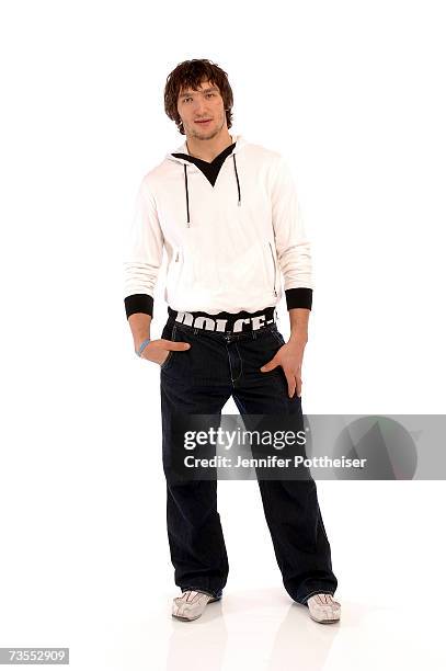 Alex Ovechkin of the Washington Capitals poses for a photo on January 24, 2007 at the Crescent Court Hotel in Dallas, Texas