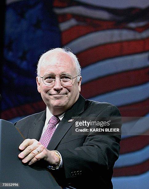 Washington, UNITED STATES: US Vice President Dick Cheney speaks at the American Israel Publlic Affairs Committee 2007 Policy Conference 12 March,...