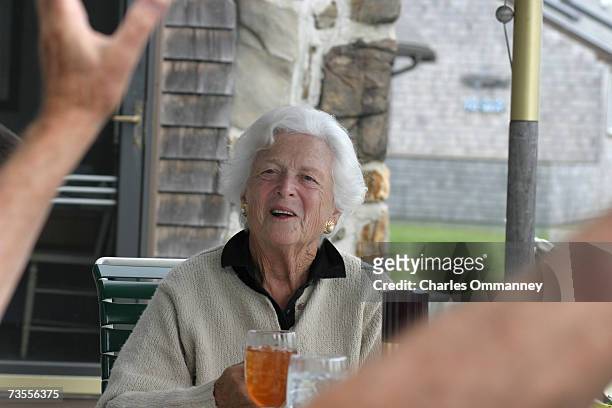 Former President George Herbert Walker Bush and First Lady Barbara Bush, September 30, 2003 at their home 'Walkers Point', Kennebunkport, Maine. The...