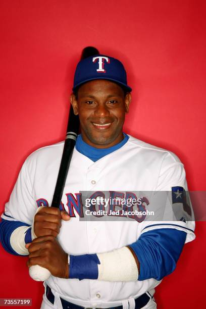 Sammy Sosa of the Texas Rangers poses for a portrait during Photo Day on February 25, 2007 in Surprise, Arizona.