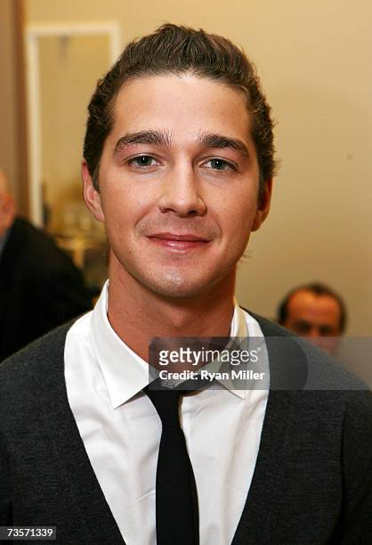 Actor Actor Shia LeBeouf in the green room for the Screening of Paramount Pictures' "Disturbia" at the Paris Las Vegas during 2007 ShoWest, the...