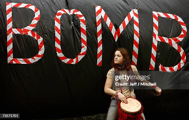 Campaigners protest at the Faslane naval base on the Clyde, home of the Trident Submarine fleet, March 14, 2007 in Faslane, Scotland. MPs will take a...