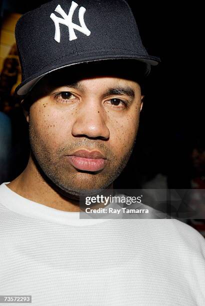 Def Jam Vice President of A&R Lenny Santiago attends Lloyd's "Street Love" Album Release Party at Myst Nightclub March 13, 2007 in New York City.