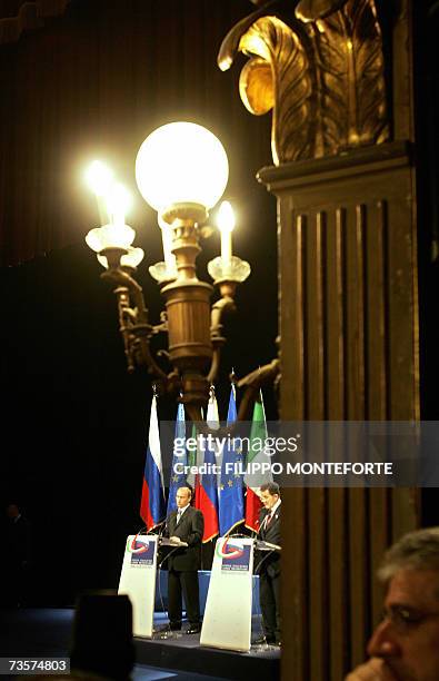 Russian President Vladimir Putin and Italian Prime Minister Romano Prodi visit the Basilica of San Nicola, a church that is reputed to hold the...