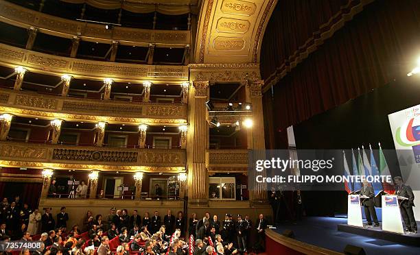 Russian President Vladimir Putin and Italian Prime Minister Romano Prodi visit the Basilica of San Nicola, a church that is reputed to hold the...