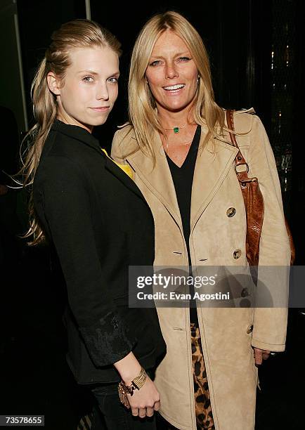 Model Theodora Richards and her mother model Patti Hansen attend the official launch of the Stelle Fall 2007 Collection at Thom Bar at the 60...