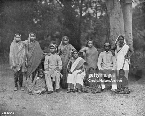 Group of Brahmins in India, circa 1910. A Brahmin is a member of the highest class in the Indian caste system.