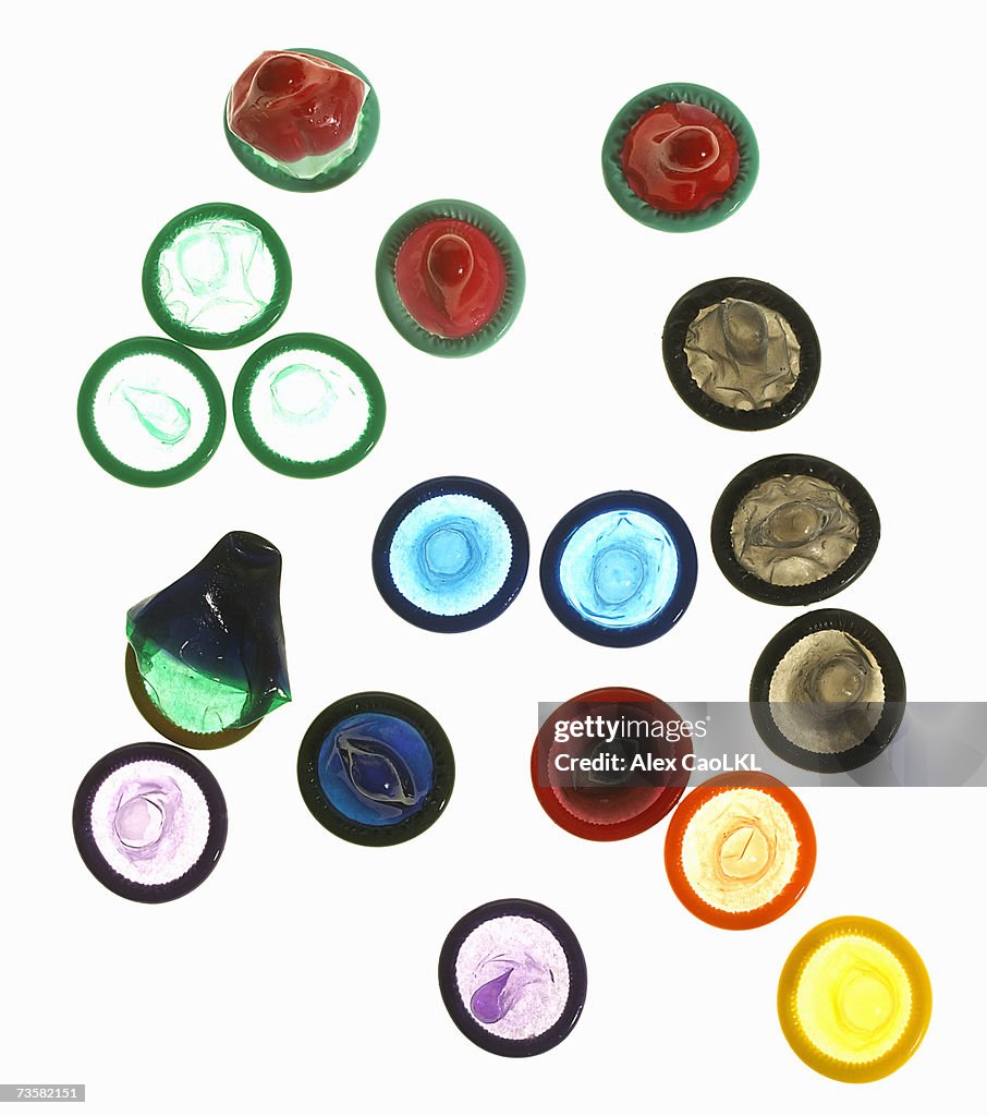 Different colored condoms