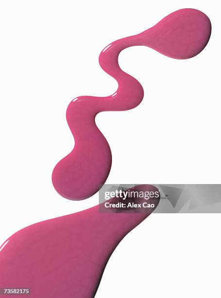 smears of pink nail polish on white background - pink nail polish stock pictures, royalty-free photos & images