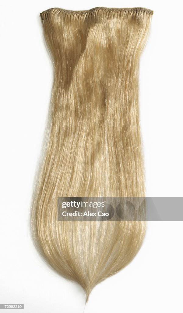 Straight blond hair extension