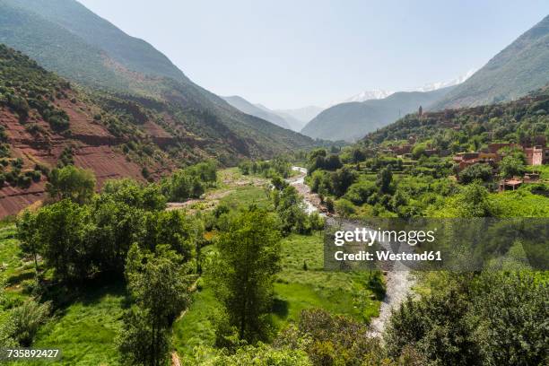 morocco, atlas mountains, ourika valley - atlas mountains morocco stock pictures, royalty-free photos & images