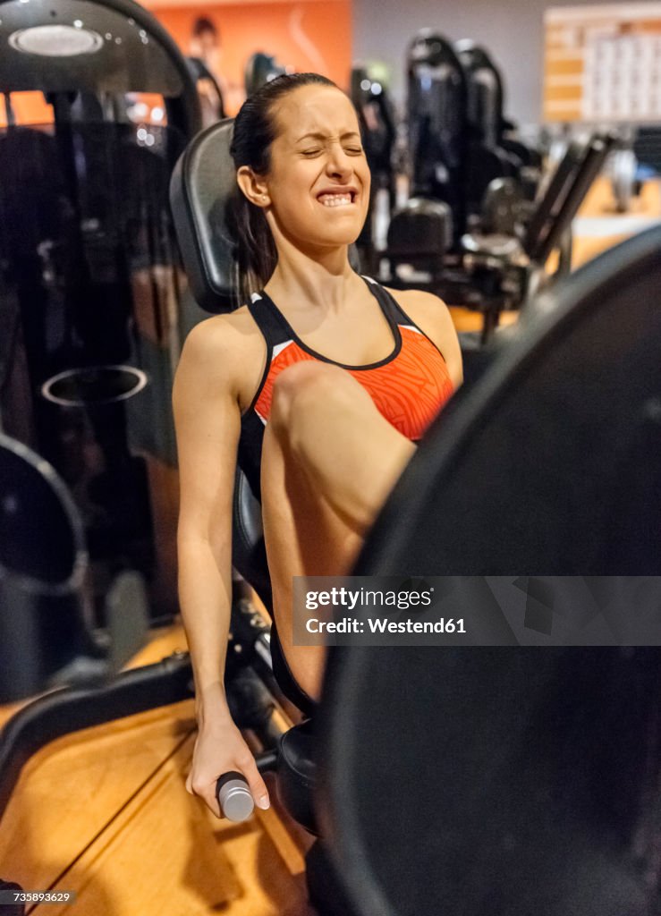 Woman working out in gym