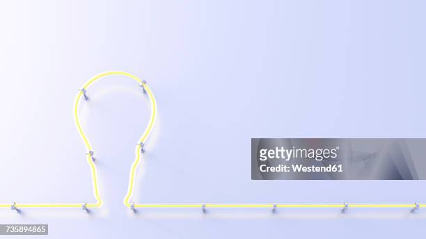fluorescent lamp shaping a lightbulb, 3d rendering - fuel and power generation stock illustrations