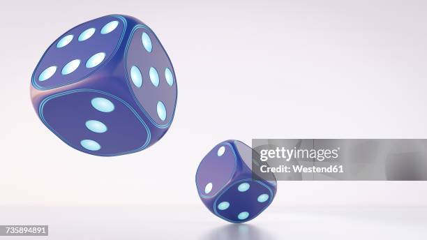 illustrations, cliparts, dessins animés et icônes de two dices, 3d rendering - jeu de dés