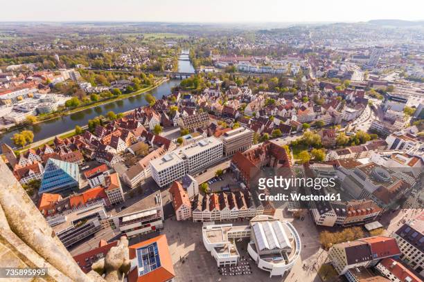 germany, ulm, cityscape seen from ulmer minster - ulm minster stock pictures, royalty-free photos & images