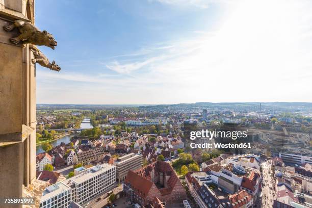 germany, ulm, cityscape seen from ulmer minster - ulmer münster stock-fotos und bilder