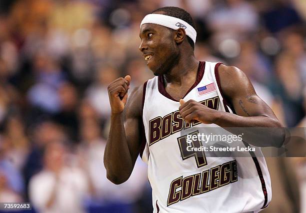 Tyrese Rice of the Boston College Eagles reacts late in the second half against the Texas Tech Red Raiders during the First Round of the 2007 NCAA...